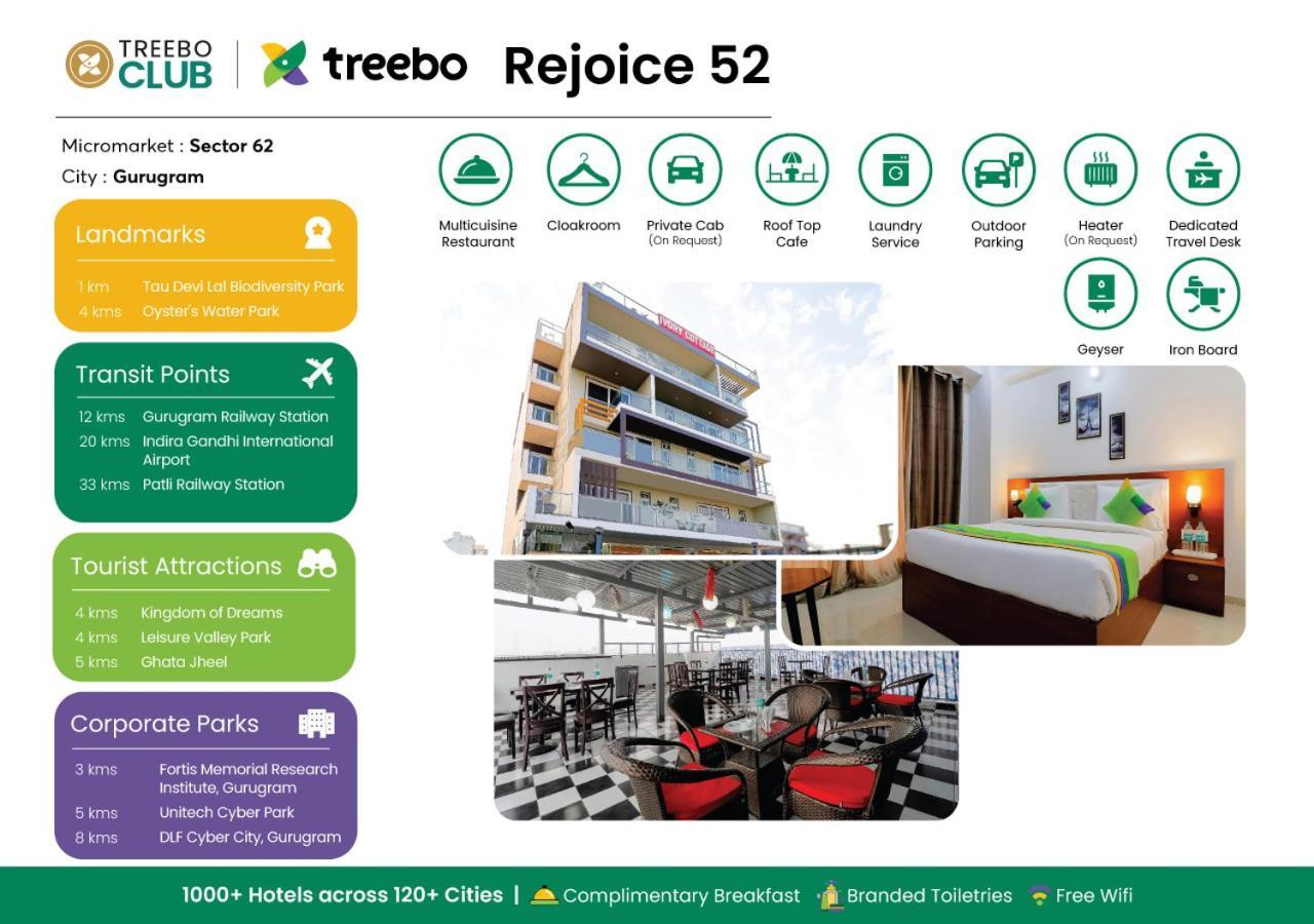 Treebo Rejoice 52 - 3Km From Huda City Metro Station Badshahpur エクステリア 写真